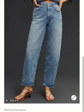 Citizens of Humanity Dylan Crop High-Rise Relaxed Straight-Leg Jeans. Size 30.